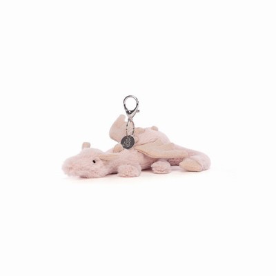 Jellycat Rose Dragon Bag Charm USA | 94267QLFU